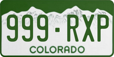 CO license plate 999RXP
