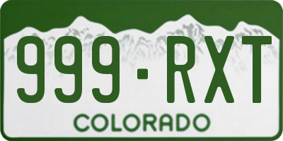 CO license plate 999RXT