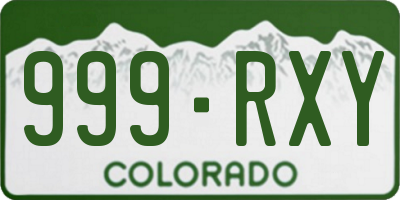 CO license plate 999RXY
