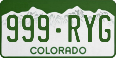 CO license plate 999RYG