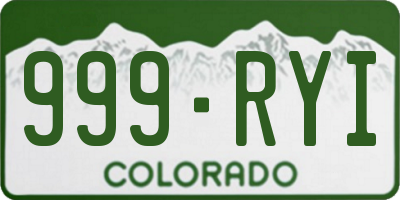 CO license plate 999RYI