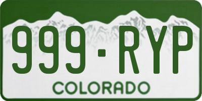 CO license plate 999RYP