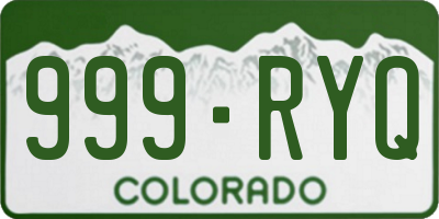 CO license plate 999RYQ