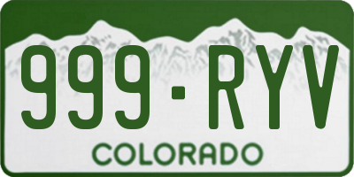 CO license plate 999RYV