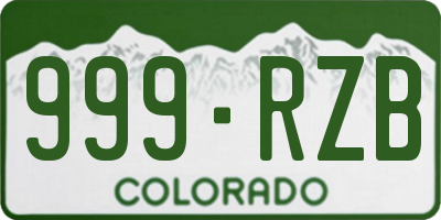 CO license plate 999RZB