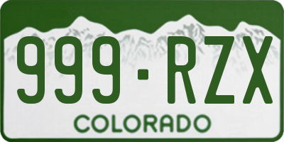 CO license plate 999RZX