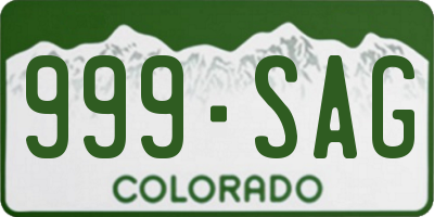 CO license plate 999SAG