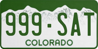 CO license plate 999SAT