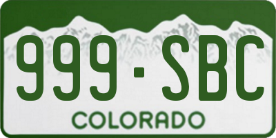 CO license plate 999SBC