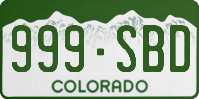 CO license plate 999SBD