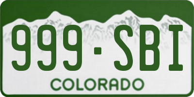 CO license plate 999SBI