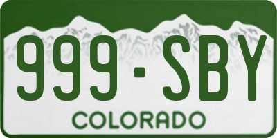 CO license plate 999SBY