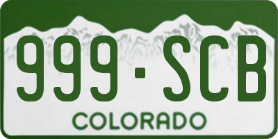 CO license plate 999SCB