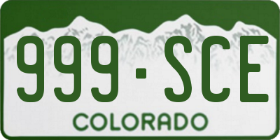 CO license plate 999SCE