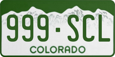 CO license plate 999SCL
