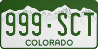 CO license plate 999SCT
