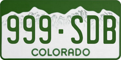 CO license plate 999SDB