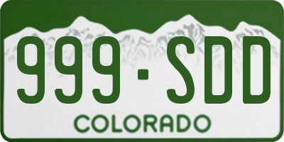 CO license plate 999SDD