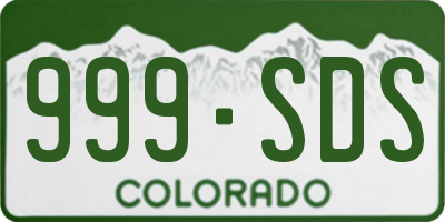 CO license plate 999SDS