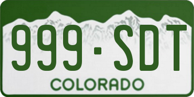 CO license plate 999SDT