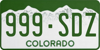 CO license plate 999SDZ