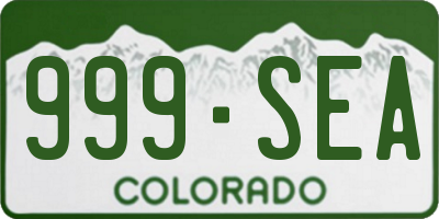 CO license plate 999SEA