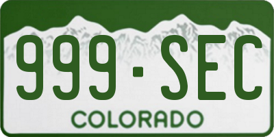 CO license plate 999SEC