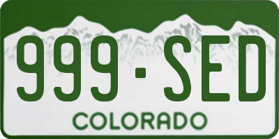 CO license plate 999SED
