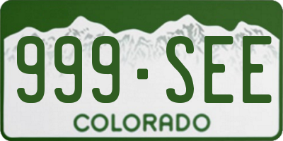 CO license plate 999SEE