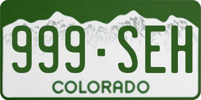 CO license plate 999SEH