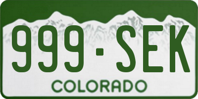 CO license plate 999SEK