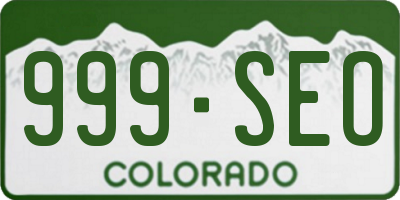 CO license plate 999SEO