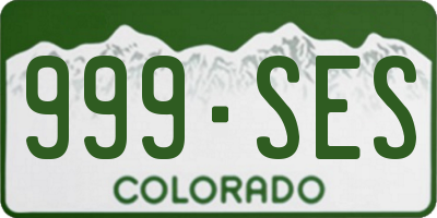 CO license plate 999SES