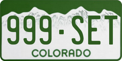 CO license plate 999SET