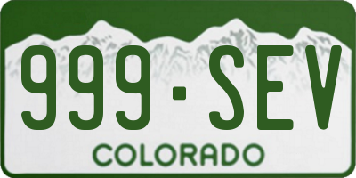 CO license plate 999SEV