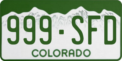 CO license plate 999SFD