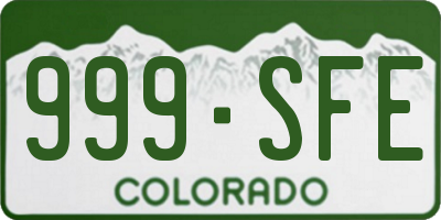 CO license plate 999SFE