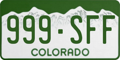 CO license plate 999SFF