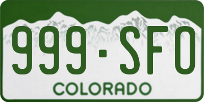 CO license plate 999SFO