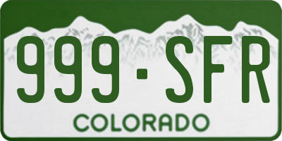 CO license plate 999SFR