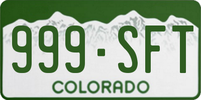 CO license plate 999SFT