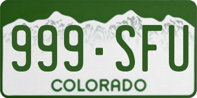 CO license plate 999SFU
