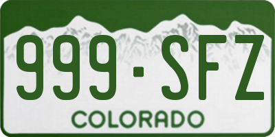 CO license plate 999SFZ