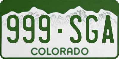 CO license plate 999SGA