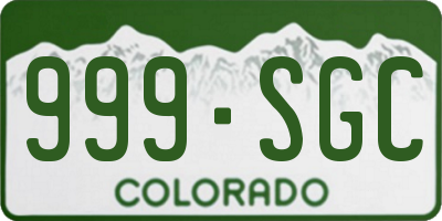 CO license plate 999SGC