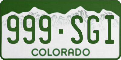 CO license plate 999SGI