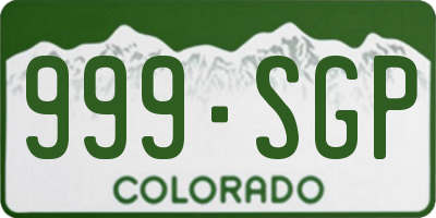 CO license plate 999SGP