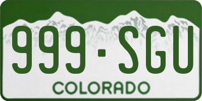 CO license plate 999SGU