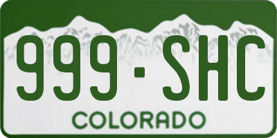 CO license plate 999SHC