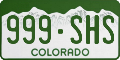 CO license plate 999SHS